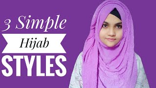 3 simple amp easy hijab style with Crinkle hijab  Hijabi Star 💜 [upl. by Lucila]