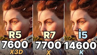 7600x3d vs 5800x3d 14600k vs R7 7700x vs R5 7600x vs R5 5600 vs İ5 12400f vs i7 14700k [upl. by Ahseikal]