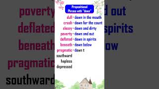 prepositional phrase with quotdownquot prepositionalphrases englishlearning [upl. by Karita]