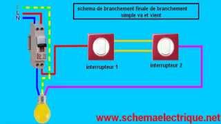 schema branchement cablage va et vient electrique [upl. by Ingalls]