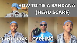 HOW TO TIE A BANDANA  CYCLING HEAD SCARF  OUTFIT IDEAS  TUTORIAL TAGALOG [upl. by Odilo]