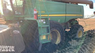 John Deere 9870 stuck in the mud “almost” [upl. by Paresh121]