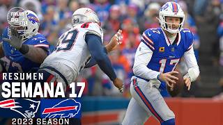 New England Patriots vs Buffalo Bills  Semana 17 NFL 2023  NFL Highlights Resumen en español [upl. by Neddie]