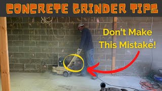 Tips for Using A Concrete Grinder Concrete Grinding Tips for Removing Thinset after Tile Removal [upl. by Appledorf]