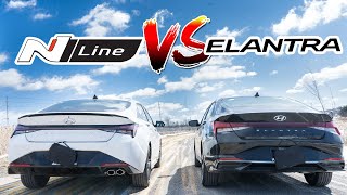 2021 Hyundai Elantra NLine is it faster and better Elantra NLine vs Elantra Ultimate Comparison [upl. by Carmela593]