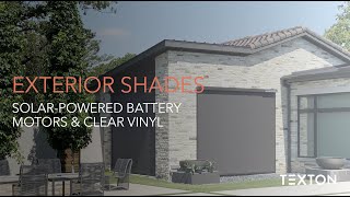 TEXTON Exterior Screens Product Update  SolarPowered Battery Motors amp Clear Vinyl Inserts [upl. by Siegler]