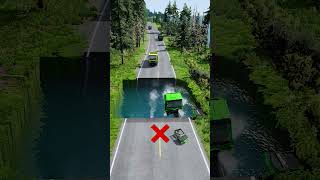 Dump trucks vs water pit 21  BeamNG drive beamngdrive carsvsstairs carsvsmassivepotholes [upl. by Ardien]