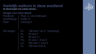 06102024  Avonddienst  Prop A van kralingen  Psalm 51 [upl. by Ennovehs304]