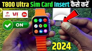 ⌚ t800 ultra smart watch sim card kaise dale  t800 ultra smart watch me sim kaise lagaye [upl. by Tortosa]