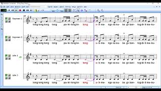 Tong Tong Tong Pakitong Kitong  Childrens Choir SSAA  Music Sheet [upl. by Dennet]