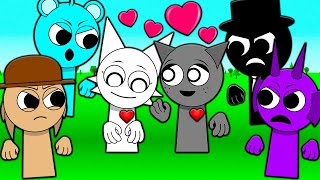 INCREDIBOX SPRUNKI FALL IN LOVE IN WENDA GRAY amp WENDA LOVE STORY Cartoon Animation [upl. by Pelaga175]