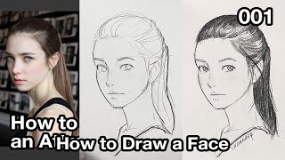 How to Draw a Girl 34 Angle 001  Face Practice [upl. by Brotherson409]