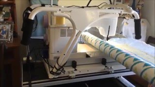 Quilting Frame setup with a Janome 1600p sewing machine amp Grace stitch regulator [upl. by Gravante]