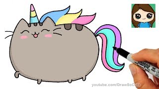 How to Draw Pusheen Unicorn Easy [upl. by Seavir]