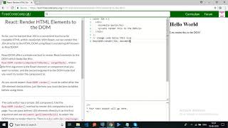 freecodecampReact Render HTML Elements to the DOMsolution [upl. by Avaria]