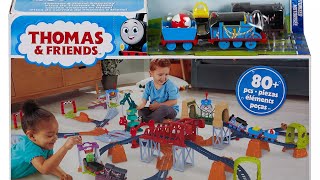 THOMAS AND FRIENDS  UNBOXING THOMAS AND DIESEL’S RACEWAY  33ft  80 pieces  MULTIPLE BUILDS [upl. by Shandee187]