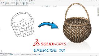 SOLIDWORKS EXERCISE 32  HOW TO MODEL OVERLAPPING PATTERNS BASKET [upl. by Nosac]