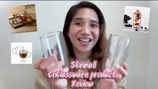 Slonmall Stemless Tumbler Double Walled Glass Cup for All Beverages product review [upl. by Popper711]