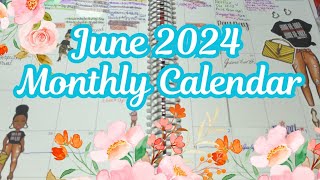 June 2024 Monthly Budget Calendar Plans with Goldmine amp CoCo Stickers [upl. by Tracy]