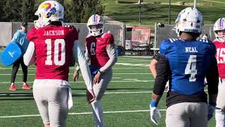 KU QB Jalon Daniels on Day 9 of spring practices [upl. by Cleodel]