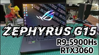 ROG Zephyrus G15 GA503 Ryzen 9 5900hs RTX3060 Unboxing Review [upl. by Rufe441]