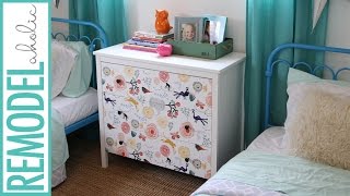 DIY  15 Minute Ikea Dresser Hack  How to Makeover your Dresser using Wallpaper [upl. by Marolda]