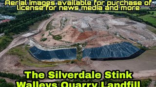 Whalleys Quarry Landfill Site quotStop The Stinkquot Aerial Drone 4k Newcastle Under Lyme RED Industries [upl. by Ecertap642]