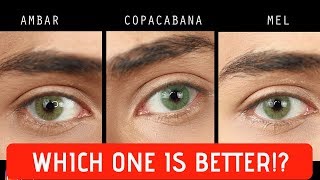 HIDROCOR RIO COPACABANA VS MEL VS AMBAR  BEST GREEN CONTACT LENSES 2018 [upl. by Marcellina591]