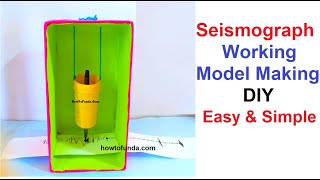 seismograph working model making using waste materials  earthquake measurement  DIY  howtofunda [upl. by Stilwell81]