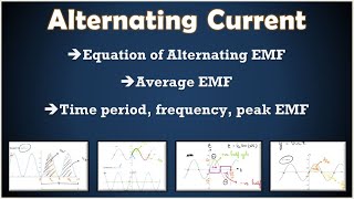 Alternating Current  L1  Equation of Alternating EMF  Average EMF  Time Period  Frequency [upl. by Louls]