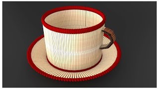 How to make Mug with matchstick tricks Matchstick art idea [upl. by Sitoiyanap]