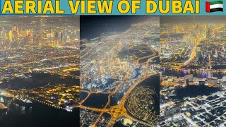 Aerial View of Dubai from the Aircraft  Dubai Skyline  Night view 🇦🇪 [upl. by Eustacia]