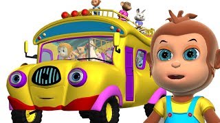 Wheels on the Bus Animal Sounds  Kids Songs  3D Nursery Rhymes for Children [upl. by Nwadahs632]