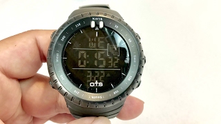 OTS 50M Waterproof Military Sports Digital Watch Review [upl. by Teresita]