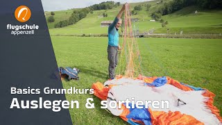 Gleitschirm auslegen amp Leinen sortieren  Flugschule Appenzell [upl. by Anauq]