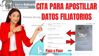 Como SOLICITAR y APOSTILLAR DATOS FILIATORIOS en Venezuela Paso a Paso 2022 [upl. by Tuttle801]