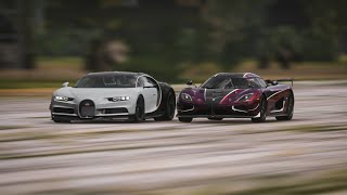 Bugatti Chiron VS Koenigsegg Agera RS 0300 KMH Acceleration Battle [upl. by Anivas]