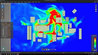 Pollutant dispersion in an urban area using ANSYS Discovery Live [upl. by Annais]