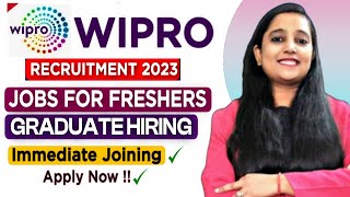 Wipro Recruitment 2023  Wipro Jobs For Freshers 2023  Any Graduate  Job Vacancy 2023  Mnc Jobs [upl. by Atikat]