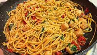 Scallops Pasta  Full Recipe [upl. by Tess]