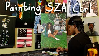 Painting SZA Ctrl  Calming Paint Vlog [upl. by Novat286]