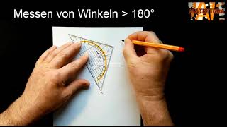 Arbeiten mit Zirkel und Geodreieck Teil 2  Messen und Konstruieren von Winkeln 5 Jahrgangsstufe [upl. by Tirma15]