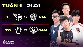 TF vs CES BO3  TW vs GAM BO3  VCS 2024 MÙA XUÂN  TUẦN 1  21012024 [upl. by Herv]