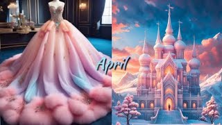 Choose your birthday month and see your dress with castle 🤍💜🤍 [upl. by Leta]