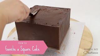 How to ganache a square cake with sharp edges [upl. by Avilys]