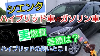 【車】シエンタのハイブリッド車とガソリン車 実燃費は？ガソリン代は？ [upl. by Imit863]