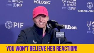 Iga Swiateks HILARIOUS RESPONSE to WTA Finals Win Being Dismissed  You Wont Believe Her Reaction [upl. by Erehs425]