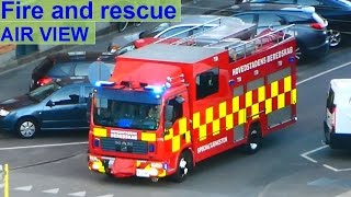 airview fire amp rescue combivideo brandbil og ambulance i udrykning feuerwehr einsatzfahrt [upl. by Gignac]