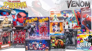 Spiderman vs Venom toy collection unboxing  Venom let there be carnage toys  Marvel legends ASMR [upl. by Ayomat]