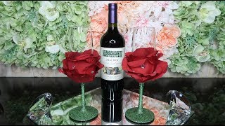 DIY Dollar Tree Rose Petal Champagne Flutes [upl. by Lartnom]